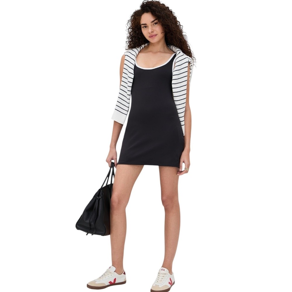 Z Supply Active Volly‎ Dress Small Black White Trim Athletic Tennis Dress Preppy